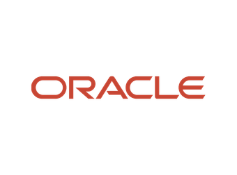 Logotipo da Oracle em texto cor de ferrugem sobre fundo branco.