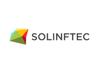 Logotipo da SOLINFTEC: forma geométrica em várias cores, texto "SOLINFTEC" à direita.