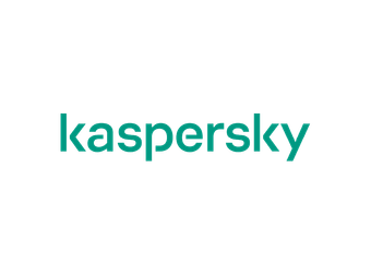 Logotipo da Kaspersky em texto azul-petróleo sobre fundo branco.