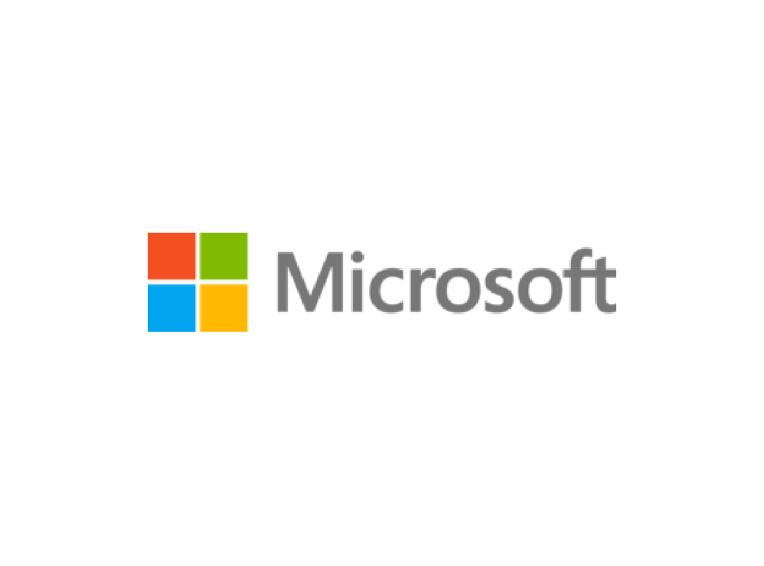 Logotipo da Microsoft: quadrado multicolorido com a palavra "Microsoft" à direita.