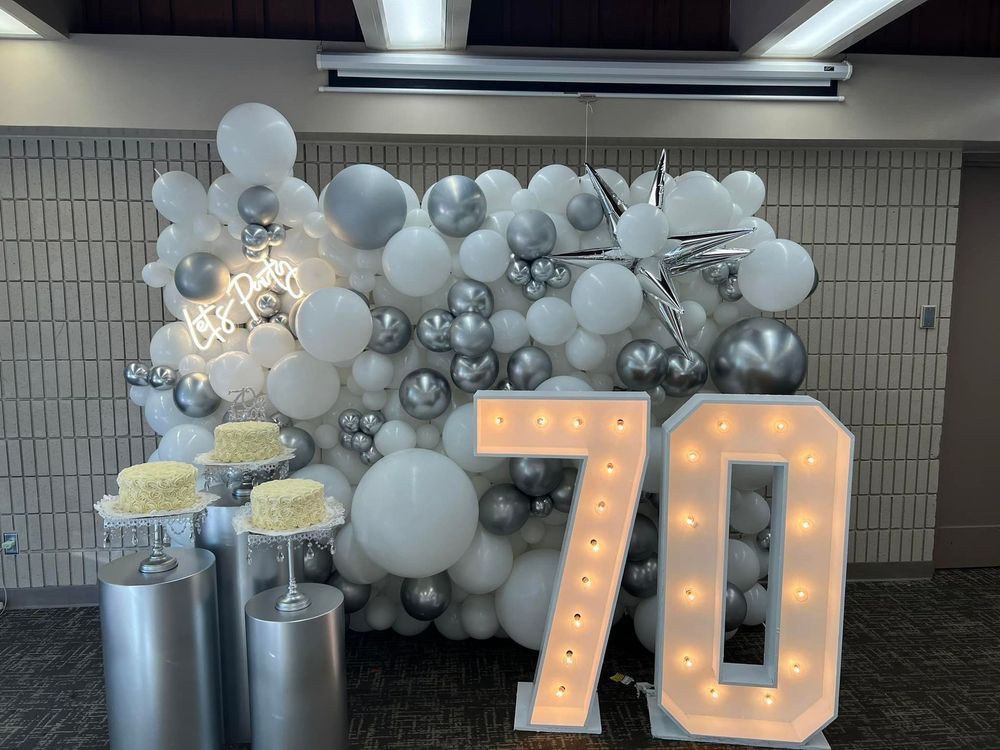 70th birthday party setup