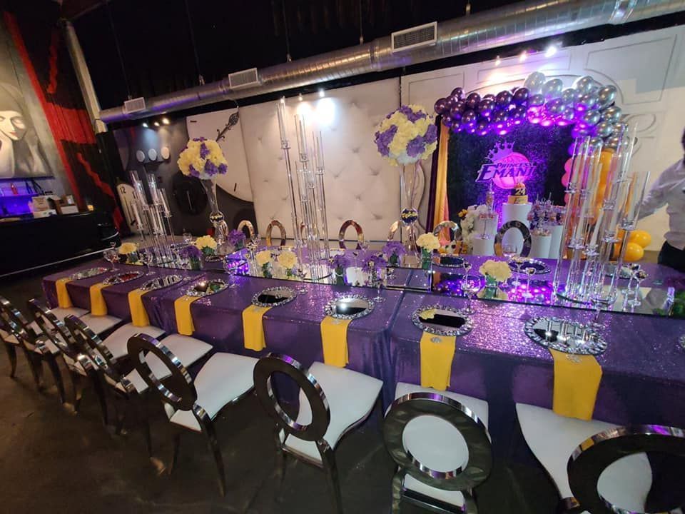 Long dining table set for a formal event