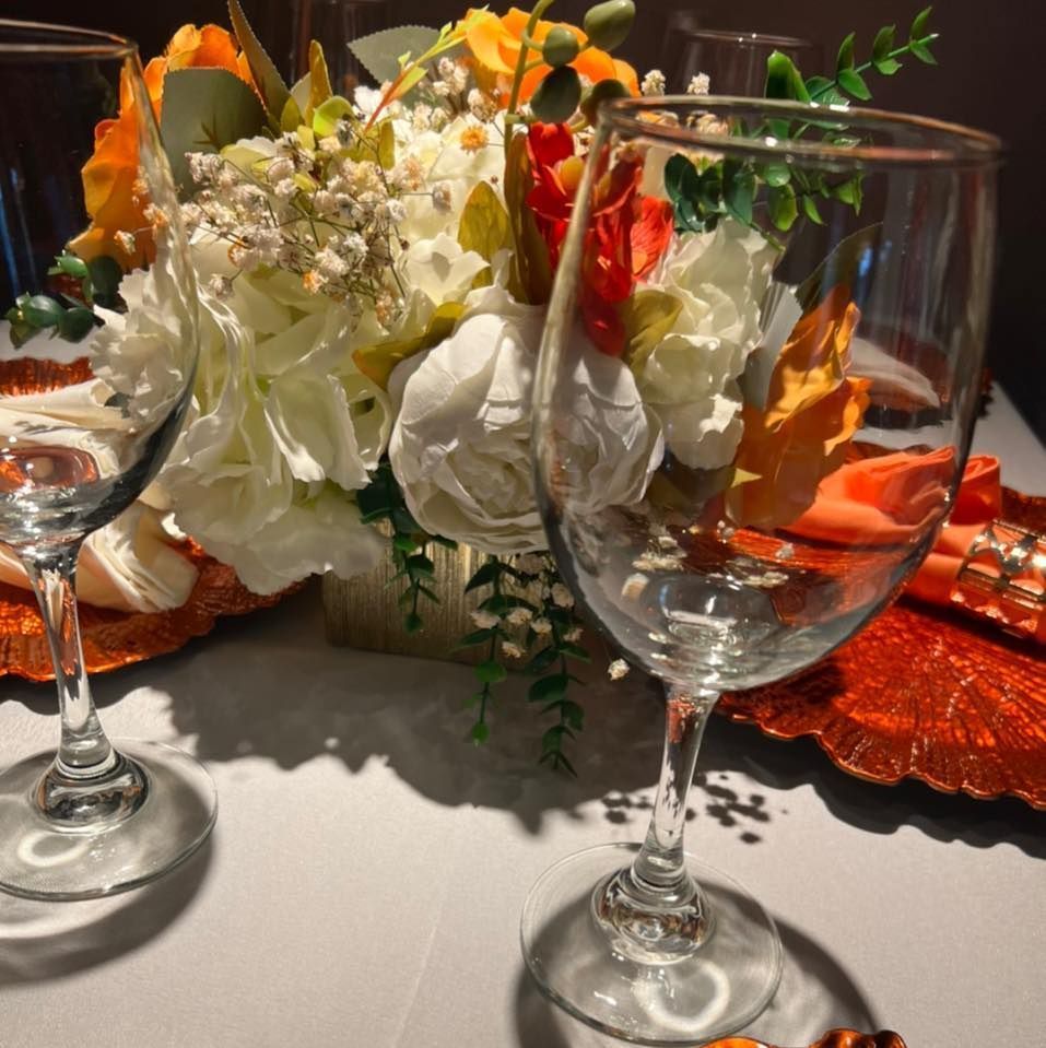 Close-up of a festive table setting 