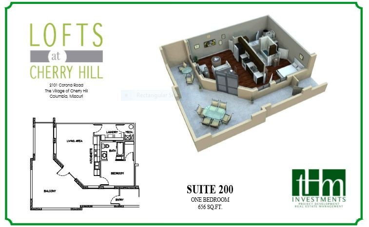 Look at The Lofts at Cherry Hill's Suite 200 Apartment Floor Plan in Columbia, MO