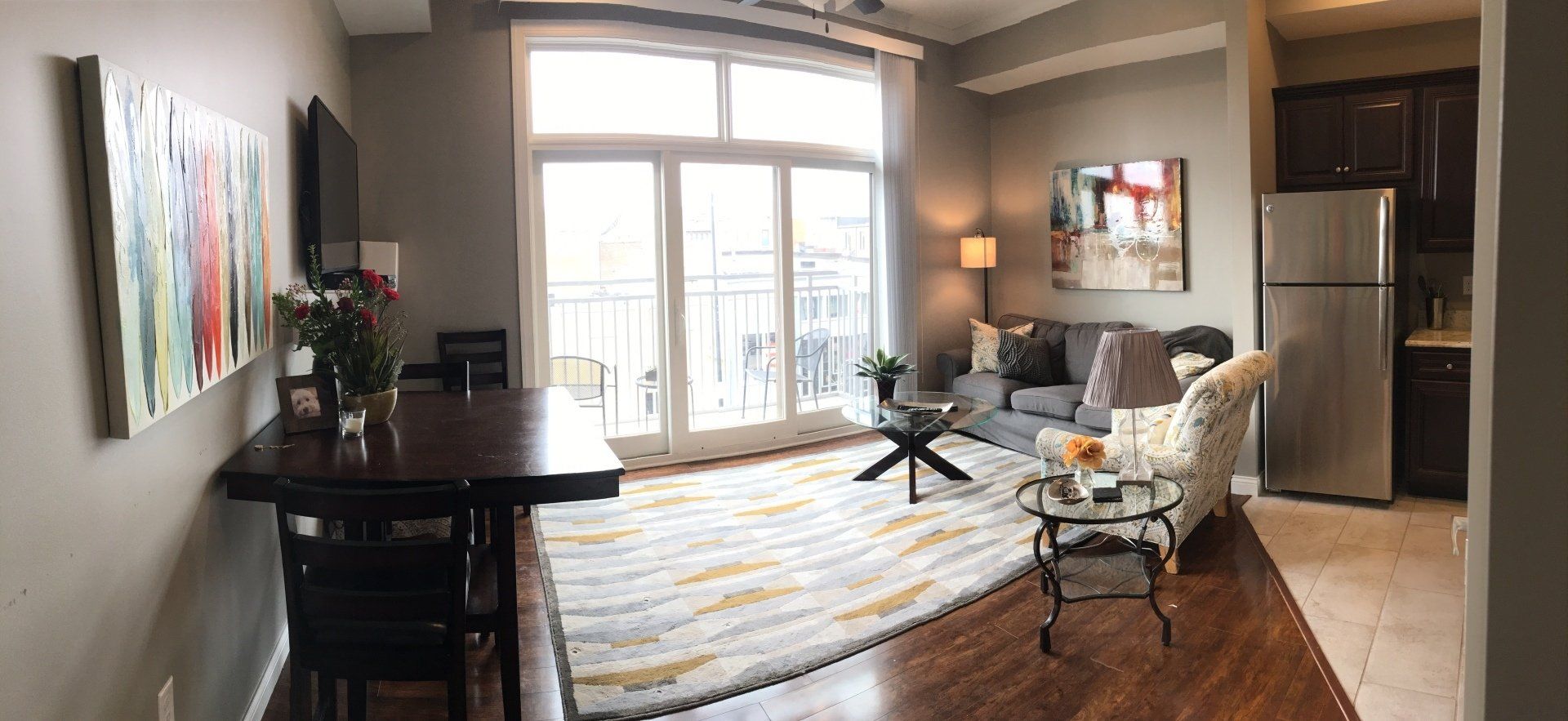 A Window View of The Lofts on Broadway's Stylish Living Rooms in Columbia, MO