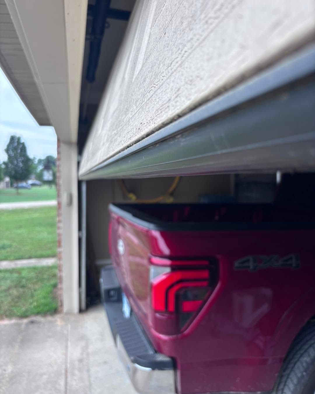 close up of garage door