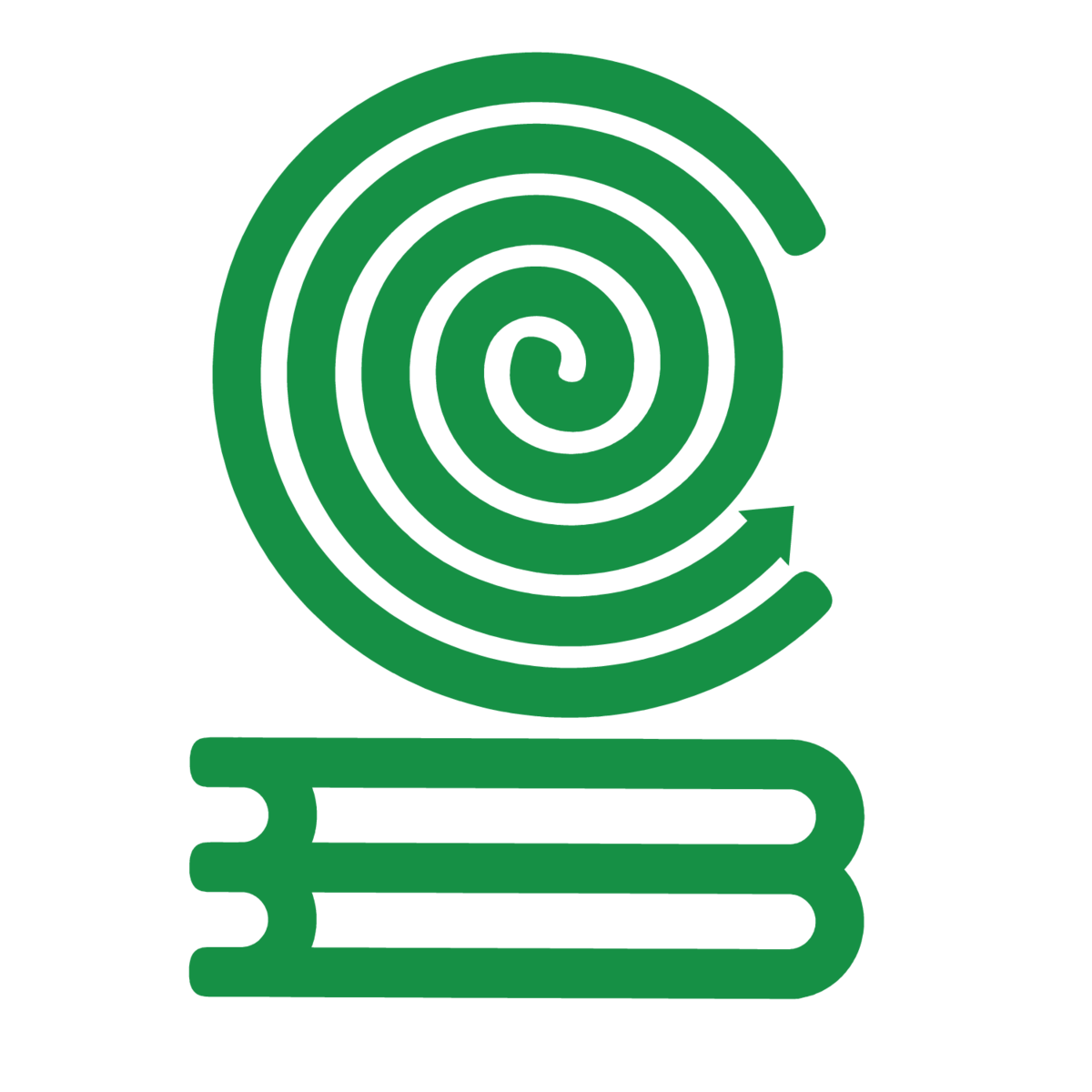 Espiral verde sobre un símbolo