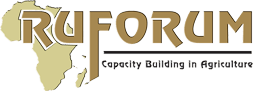 Logotipo de RUFORUM, con un mapa de África y el texto
