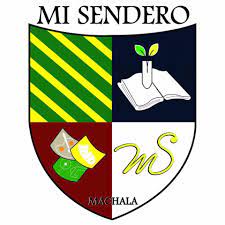 Emblema del colegio: escudo con cuatro cuadrantes, texto