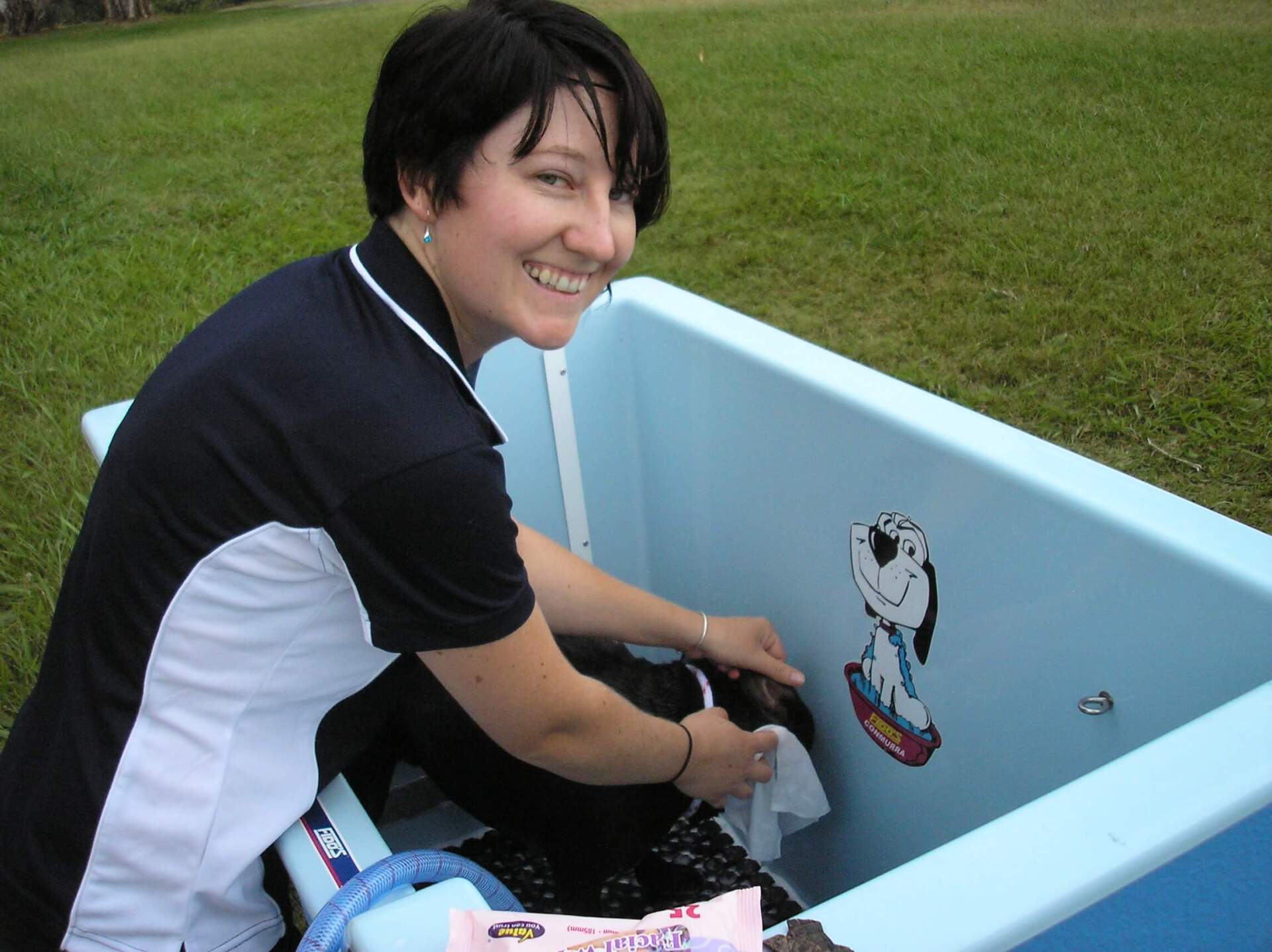 Cute Dog Taking a Bath — Coffs Coast Pet Services in Coffs Harbour, NSW