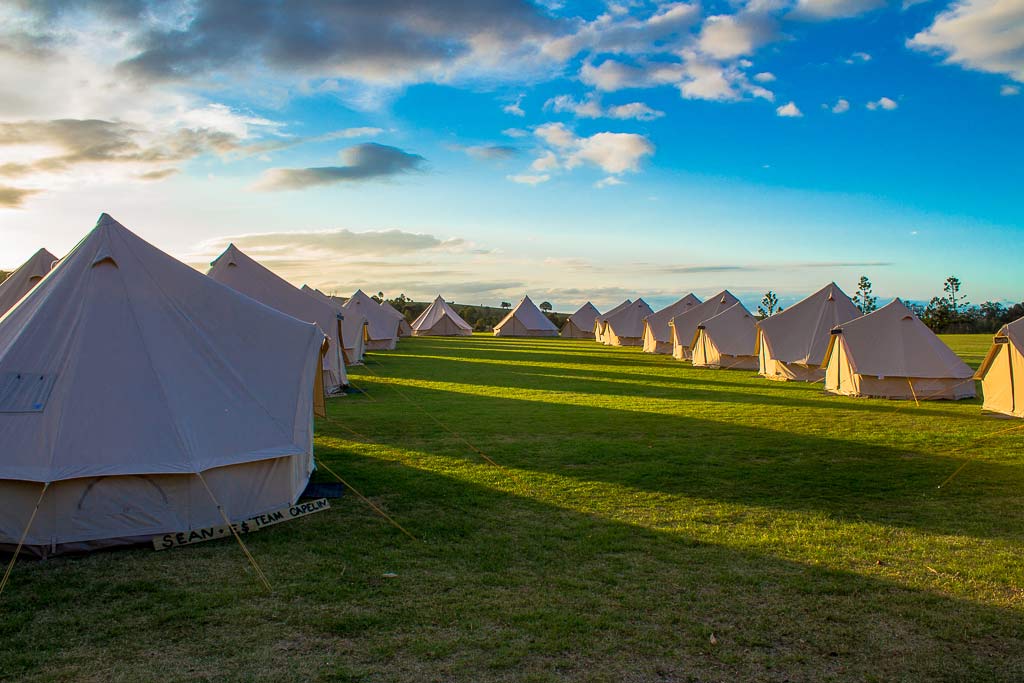 large tents set up on grassy field
