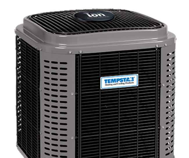 A carrier air conditioner is sitting on a white surface | superior heating and air