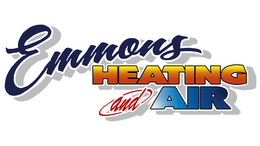 A logo for emmons heating and air on a white background | ventilation 