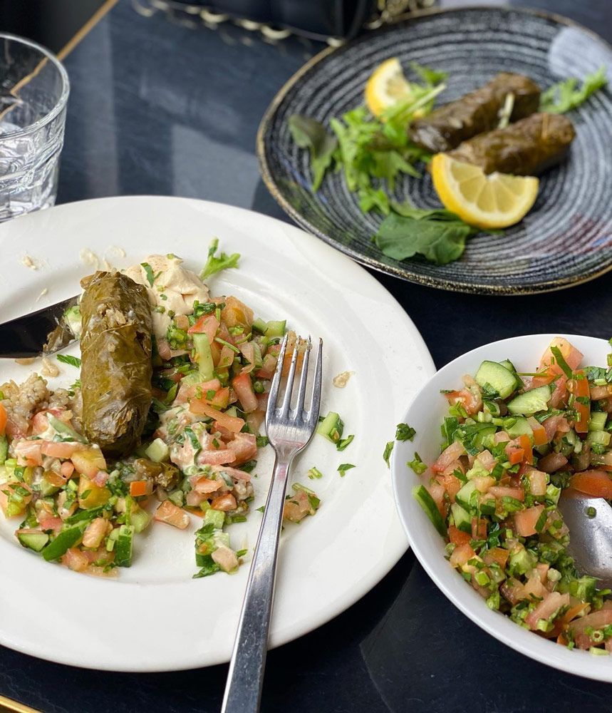 Stuffed Vine Leaf and Salad — Turkish Restaurant In Greenway, ACT