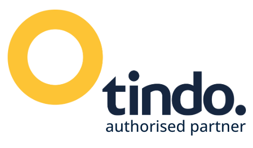 A logo for tindo, an authorised partner