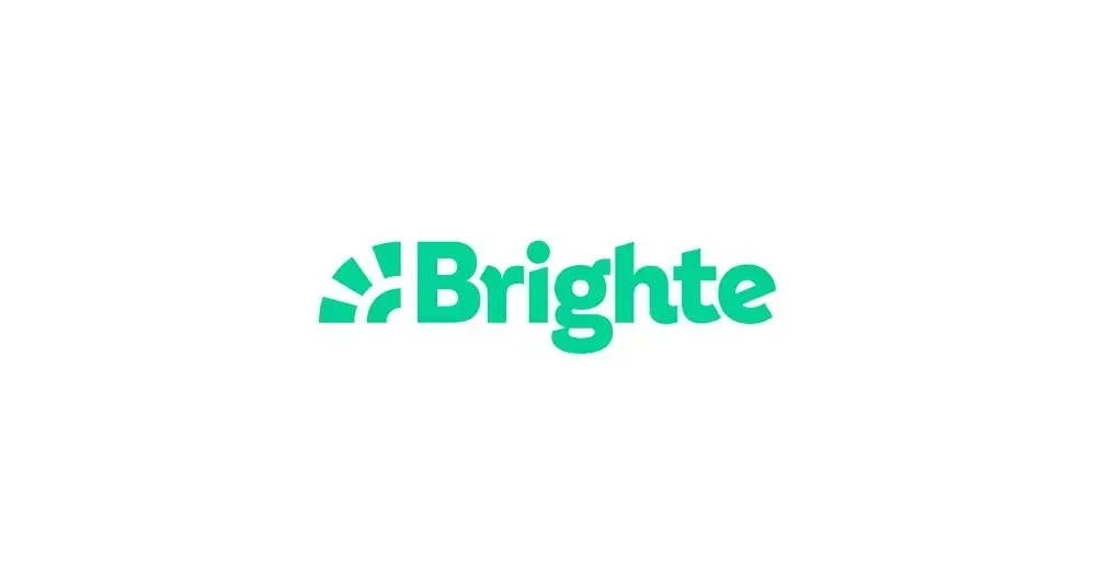 The brighte logo is green and white on a white background.