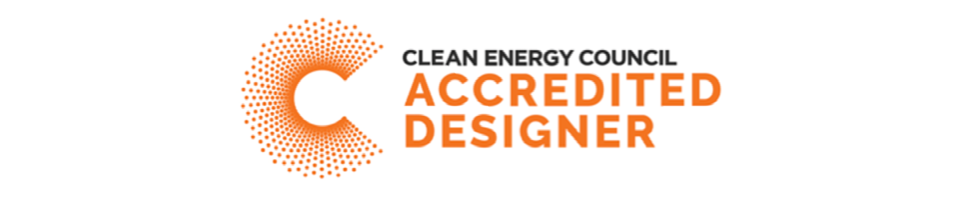 The logo for the clean energy council accredited designer