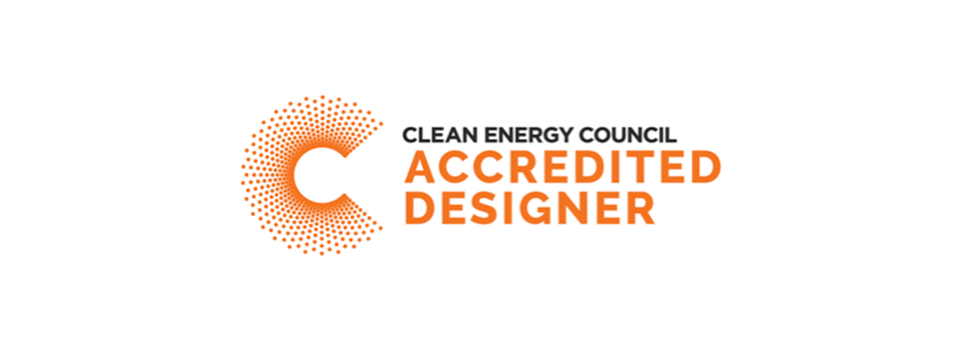 The logo for the clean energy council accredited designer