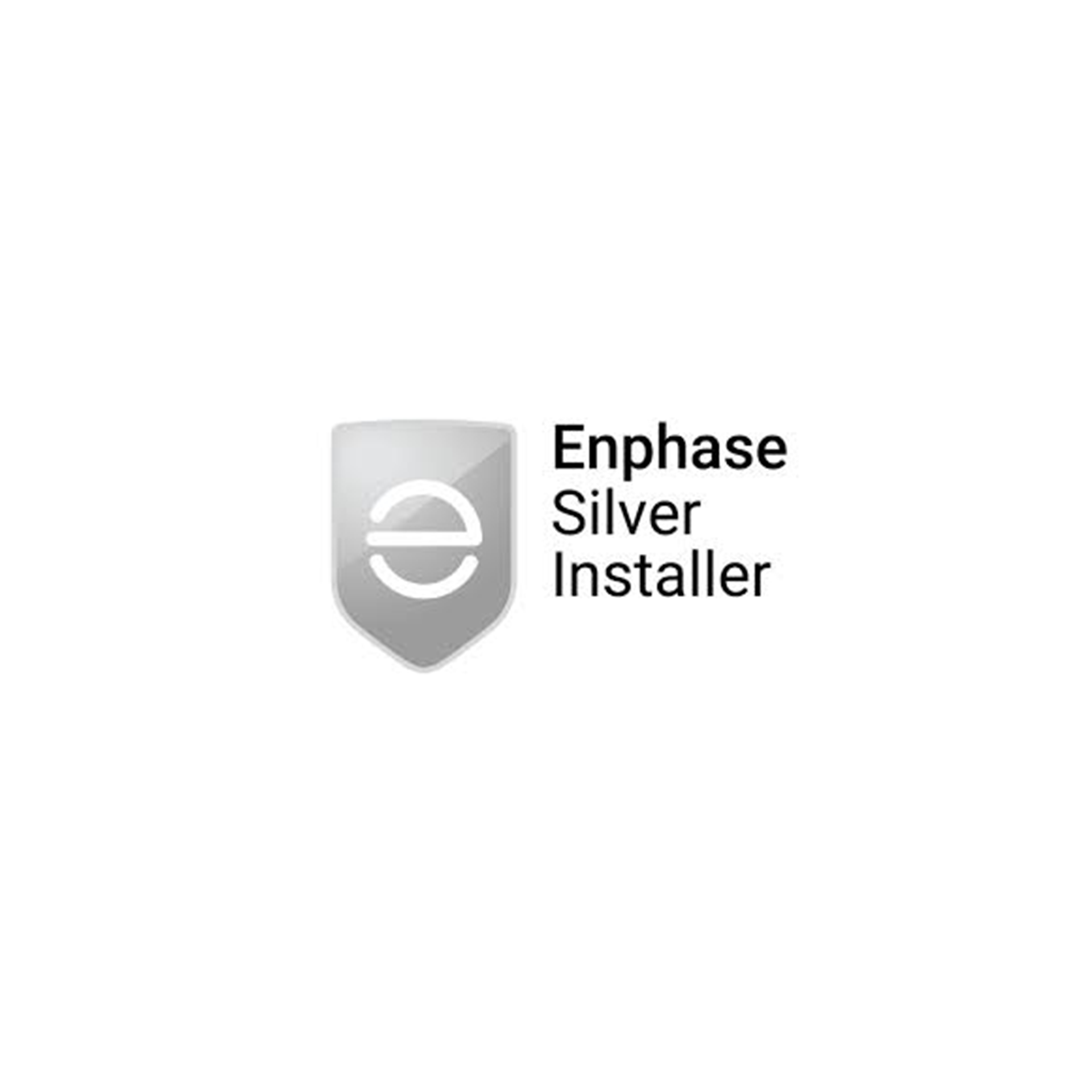 The enphase silver installer logo is on a white background.