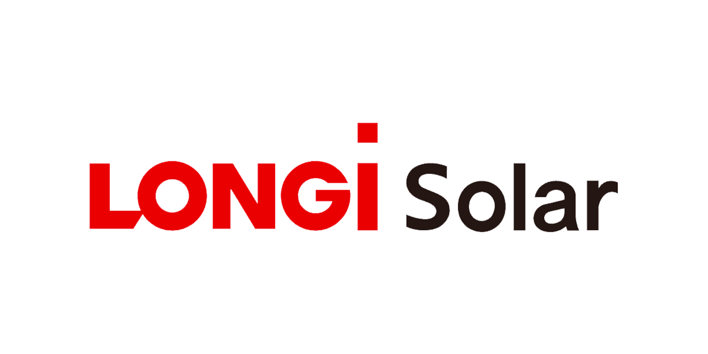 The longi solar logo is red and black on a white background.