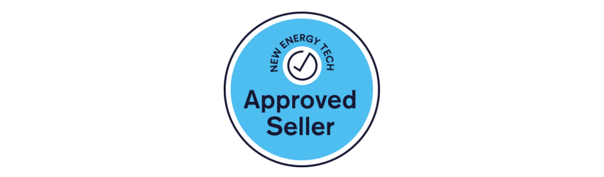 A blue circle with the words approved seller on it