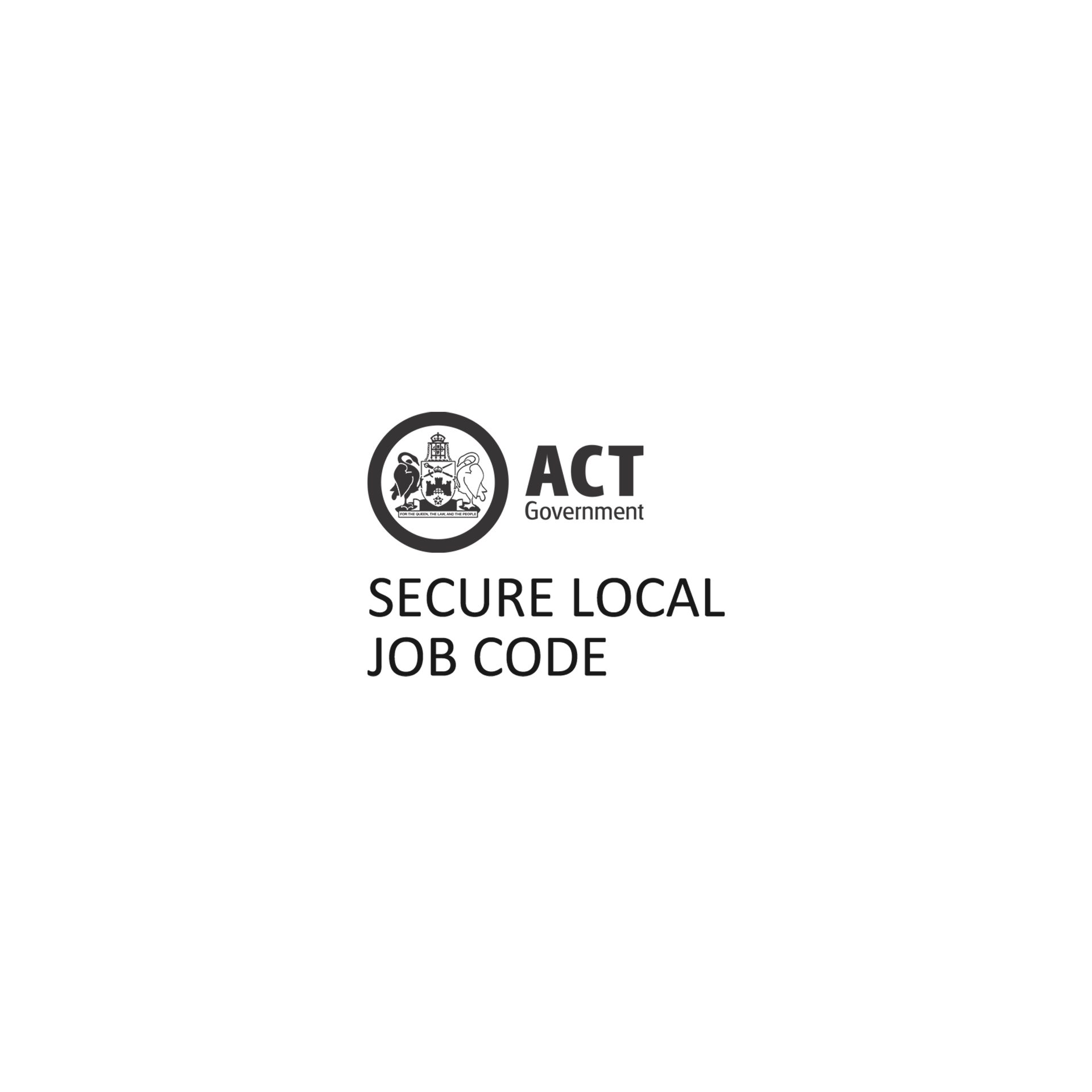 secure local job code ACT government logo in black and white