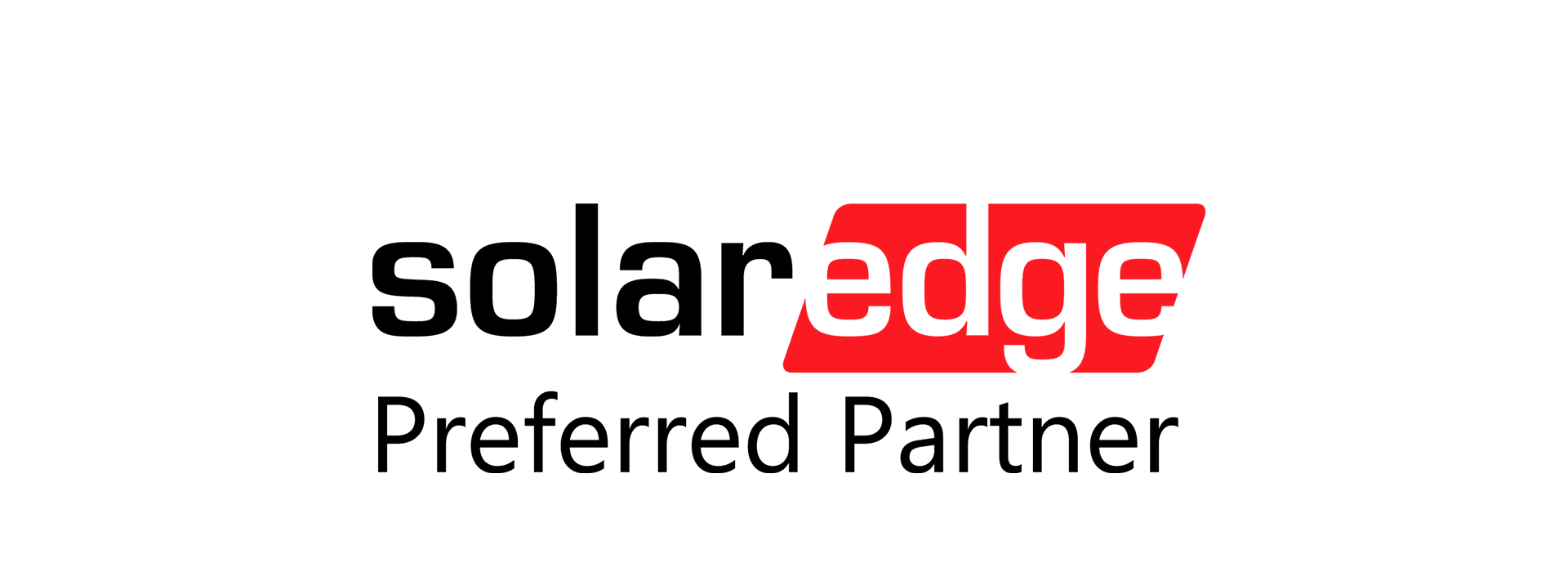A solar edge preferred partner logo on a white background