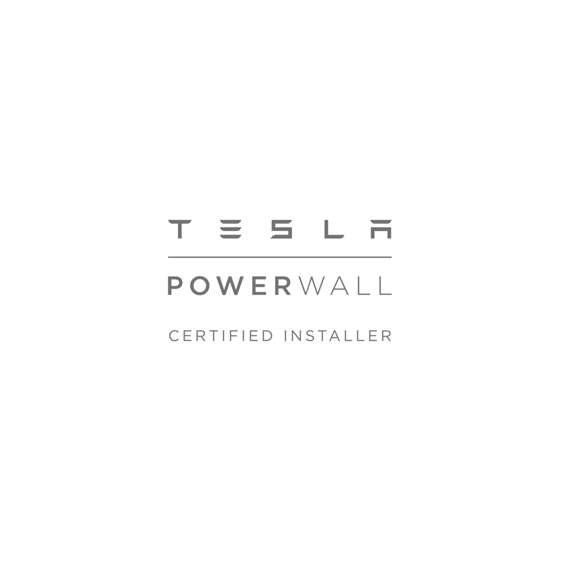 The tesla powerwall logo is a certified installer.