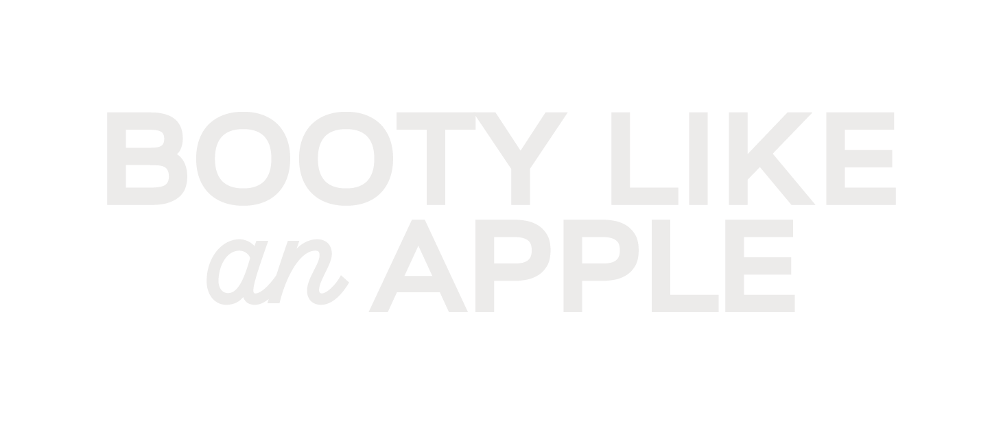 Logo BOOTY LIKE AN APPLE blanco