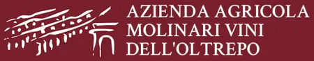 Logo of Azienda Agricola Molinari Vini dell'Oltrepò in white text on a maroon background. Includes a stylized graphic.