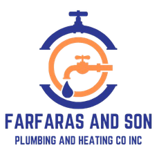 A logo for farfaras and son plumbing and heating co inc