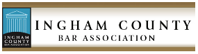 The logo for the ingham county bar association