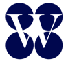 The letter v is in the middle of two blue circles.