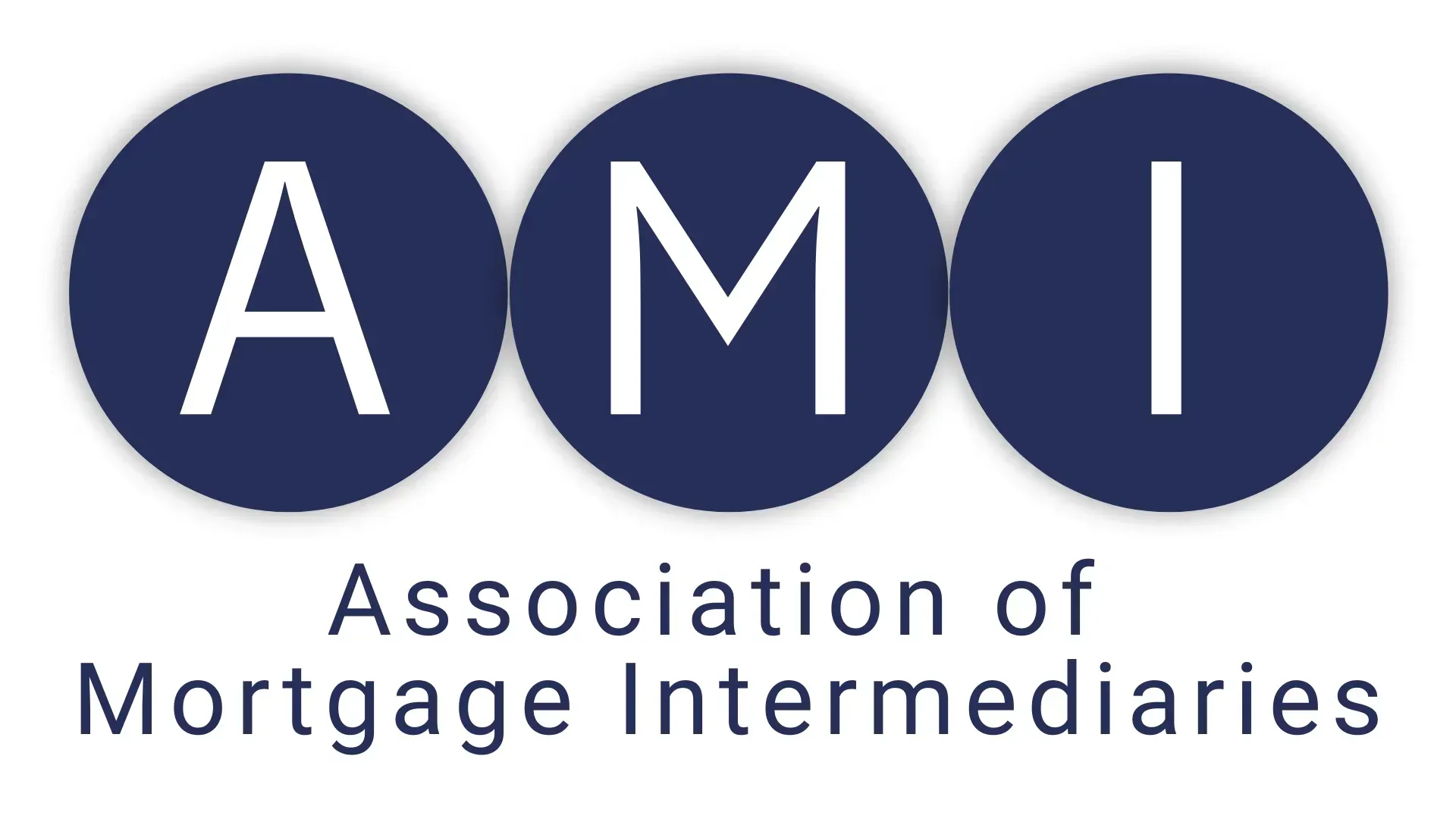 Logo of the Association of Mortgage Intermediaries: blue circles with white letters 