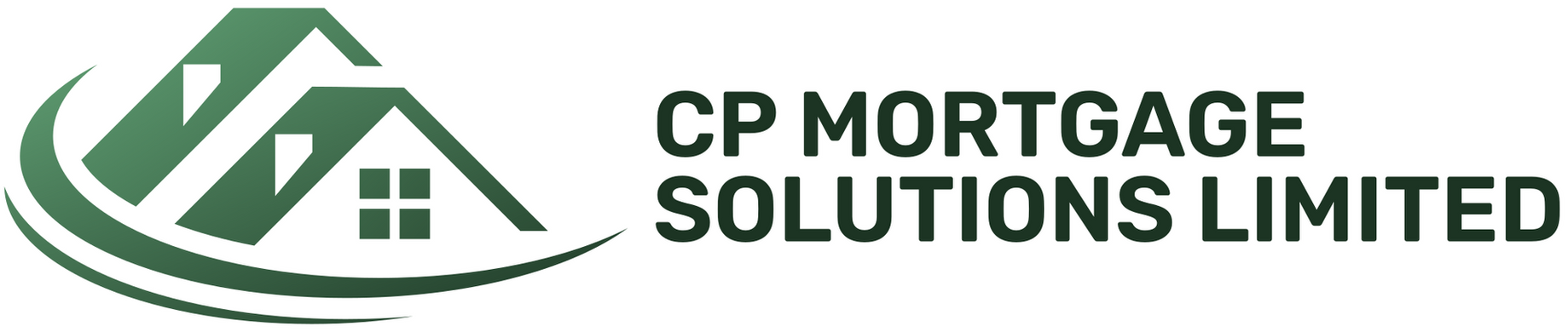 Logo for CP Mortgage Solutions Limited. Green houses with curved lines, with black text on white background.