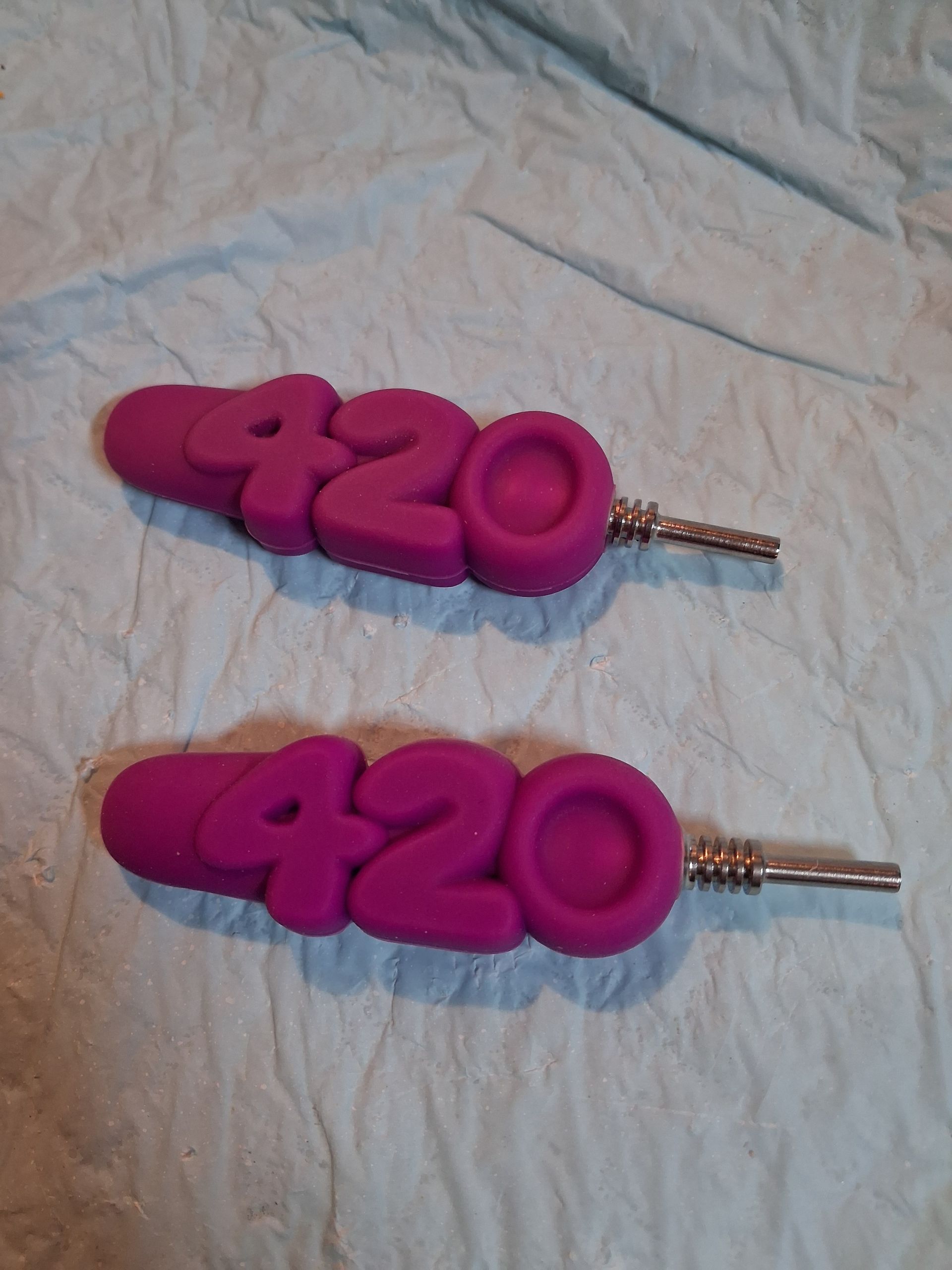 Two purple silicone 
