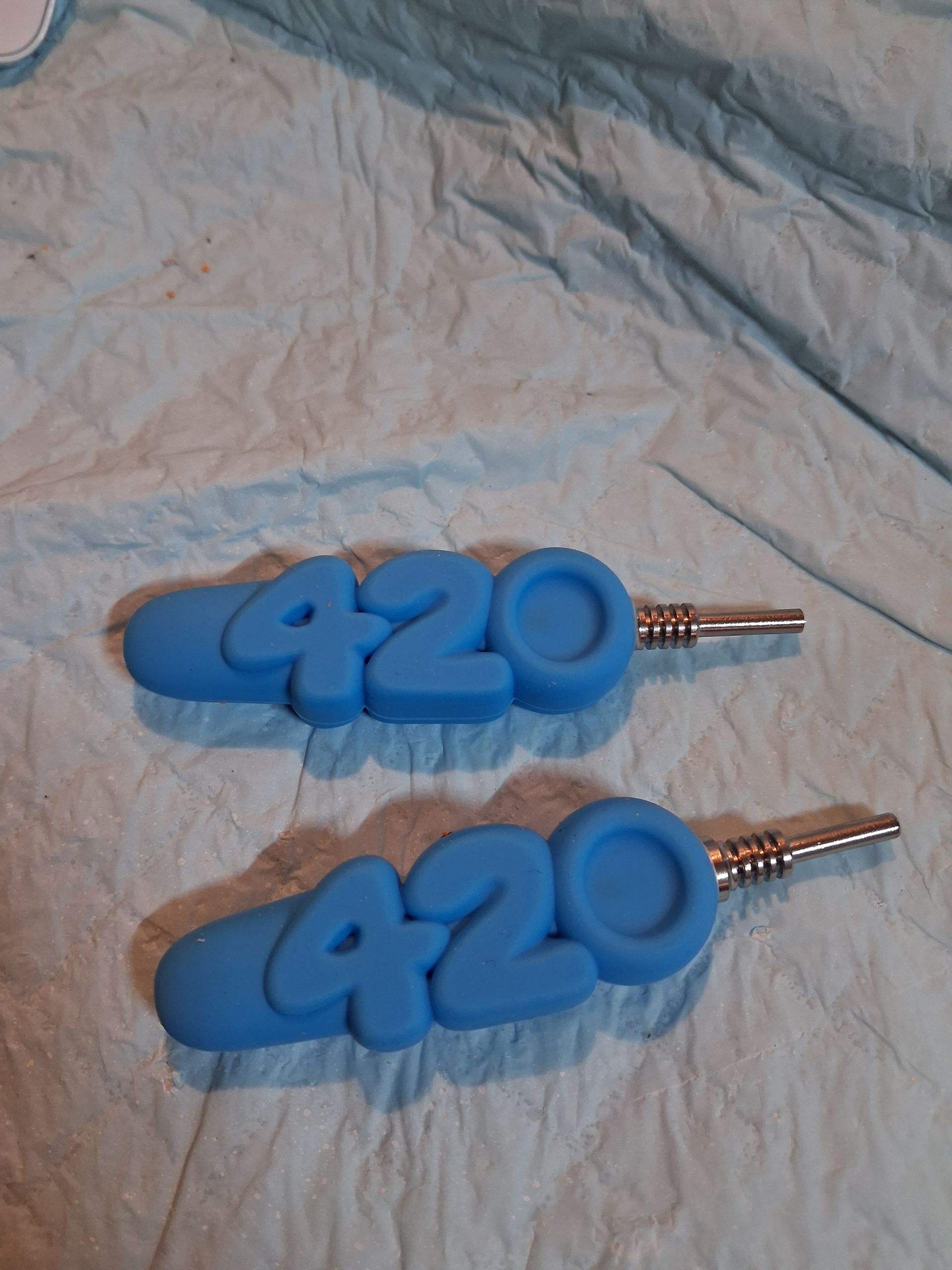 Two blue silicone 