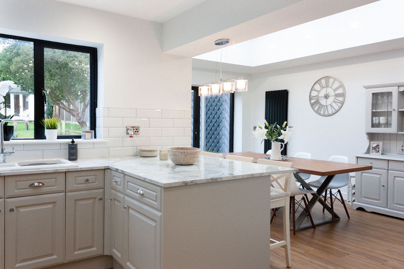 interior design of open plan kitchen and dining space  by GPW Architects in East Midlands