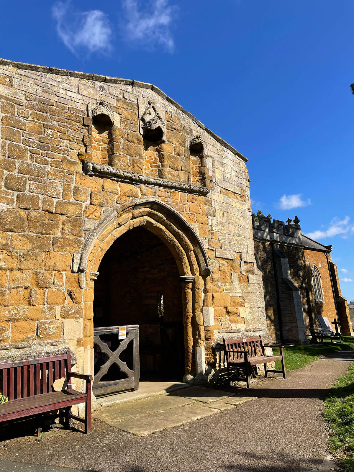 Entrance to church in Melton Mowbray