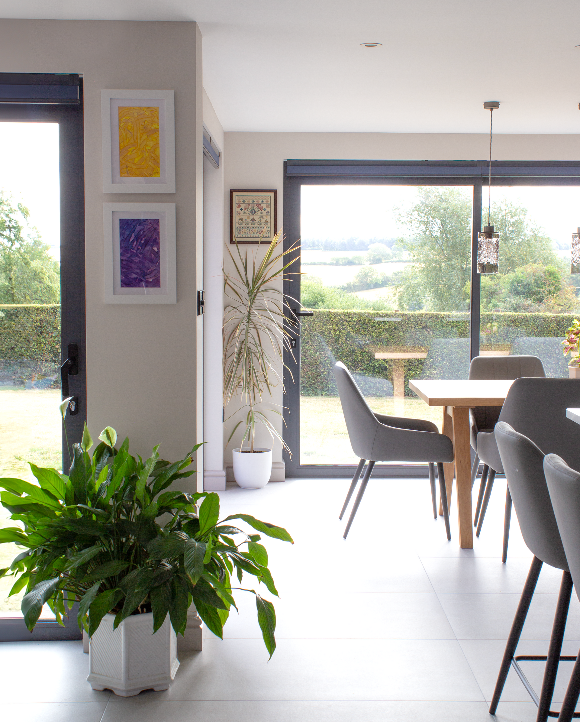 Light filled modern farmhouse interior at Hall Farm Court designed by GPW Architects