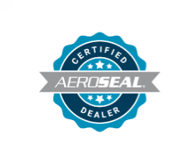 A certified aeroseal dealer logo on a white background