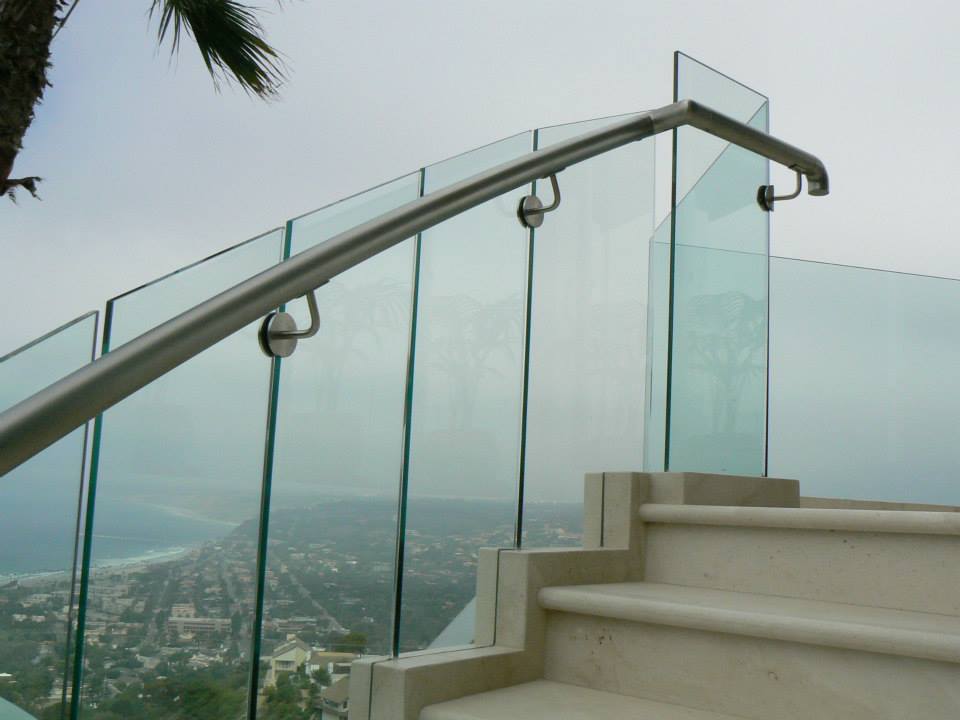 modern glass stair nobody