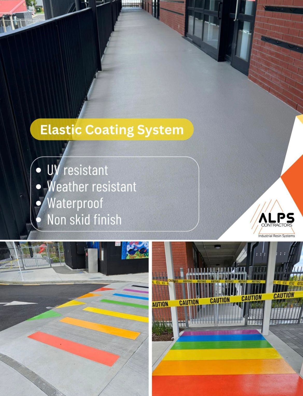 Promotional graphic for an elastic coating system. 