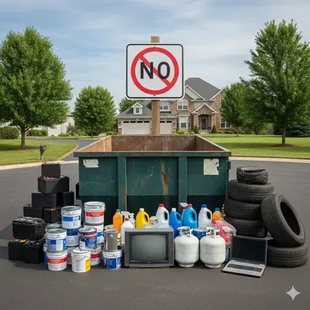 Prohibited dumpster items Lafayette LA