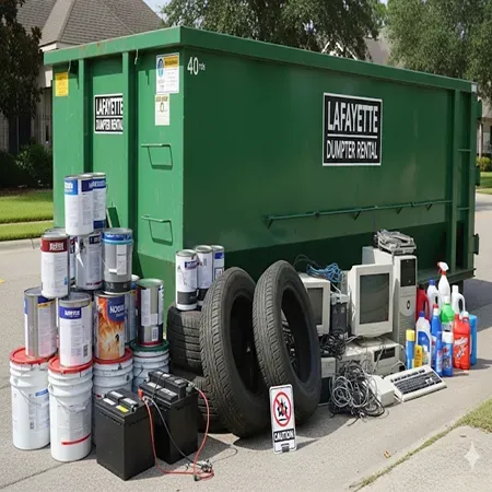 Prohibited items Lafayette LA dumpster rental