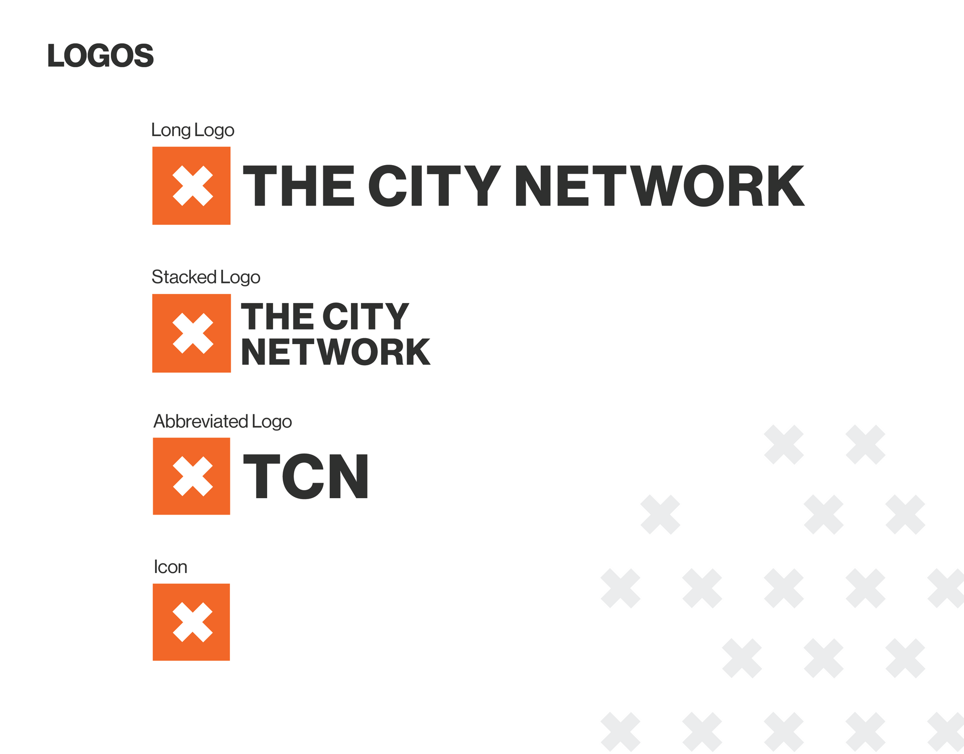 Three logos for the city network are shown on a white background.