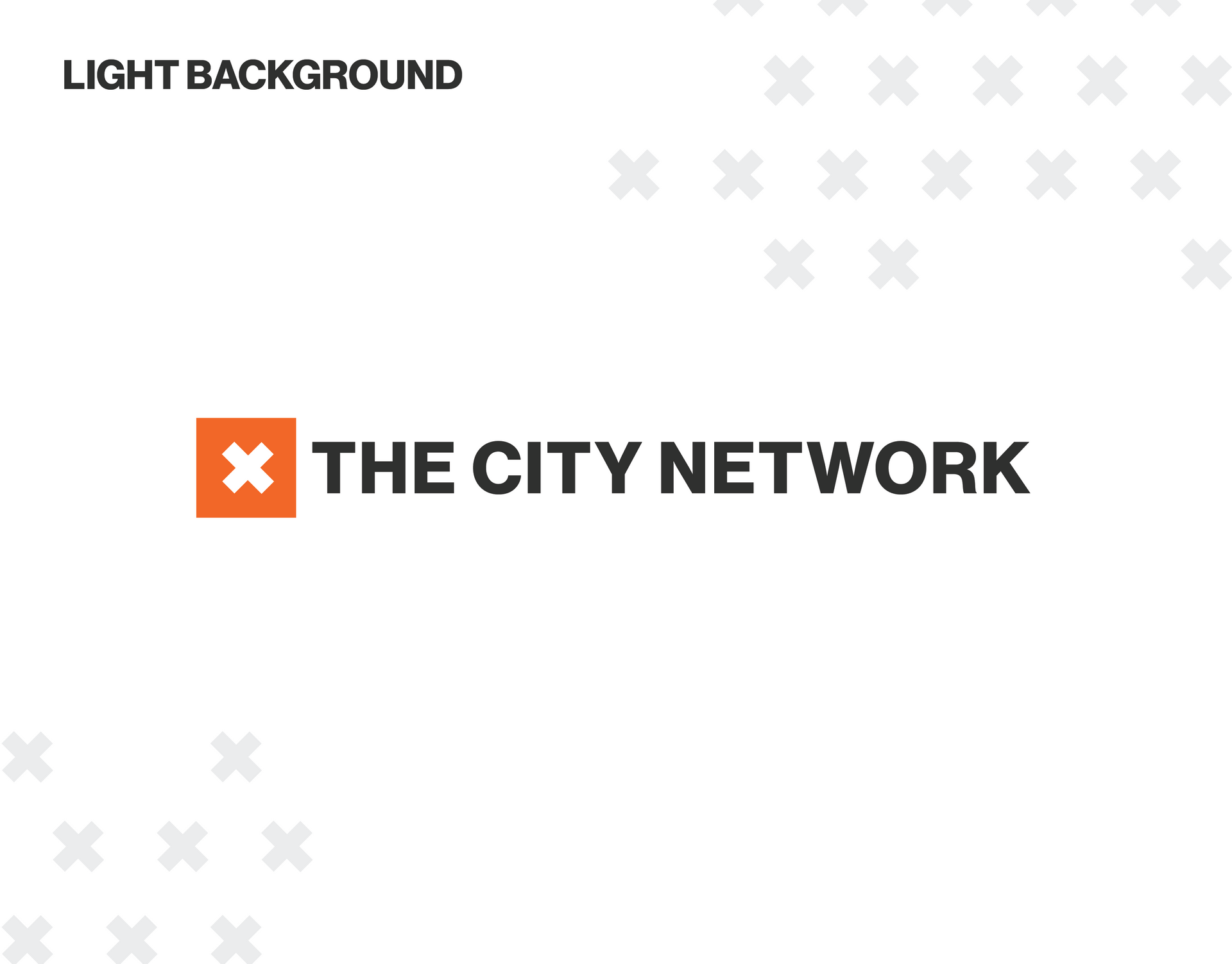 A logo for the city network with a light background