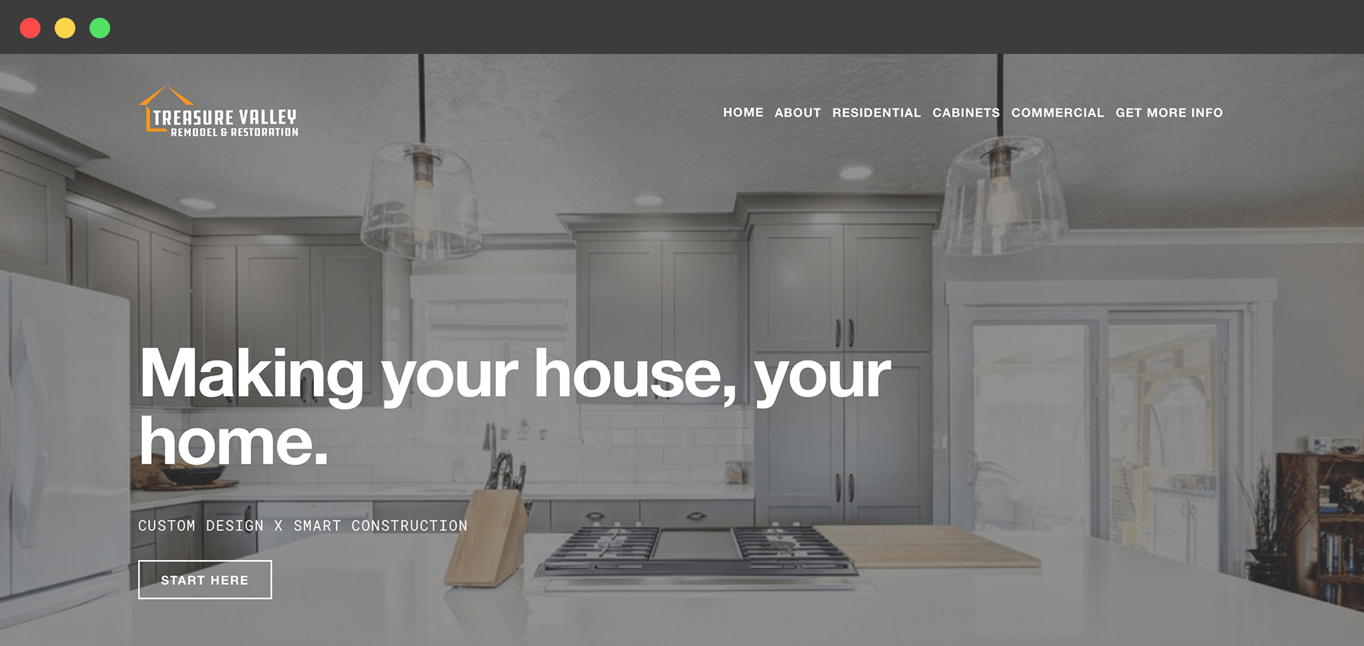 A screenshot of a website for a company called making your house , your home.