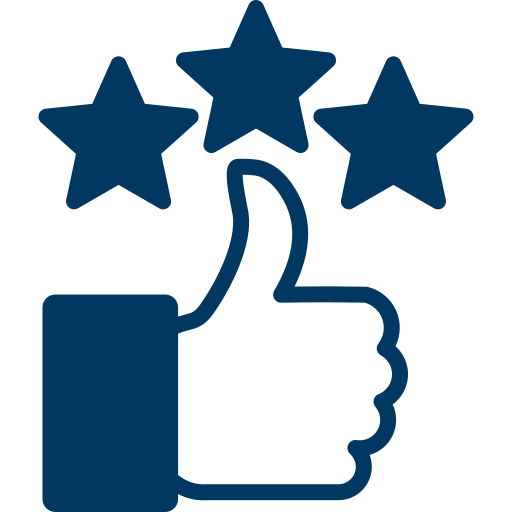 Un pollice in su con tre stelle sopra.