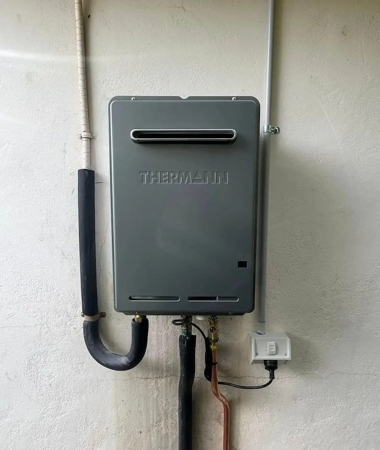 Tankless Water Heater on Wall — Primed Plumbing & Gasfitting in Eglinton, NSW